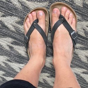 Black Birkenstocks hardly worn